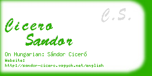 cicero sandor business card